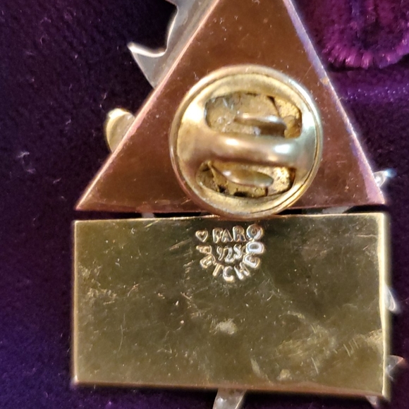 Gorgeous Far Fetched Pin Brooch Sterling Silver Brass Copper Mixed - Picture 5 of 8